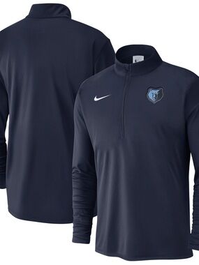 Nike Nylon Navy and Light Blue Memphis Grizzlies 1/4 Zip Pullover Womens
